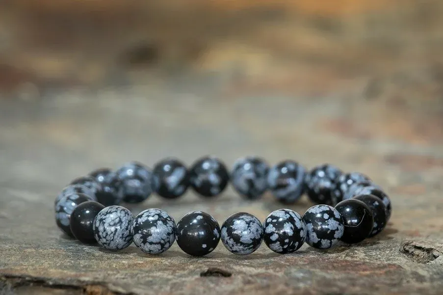 Obszidián ásványkarkötő